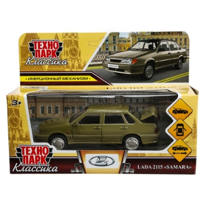 Изображение ТЕХНОПАРК ВАЗ-2115 LADA Samara 12 см серо-зеленый