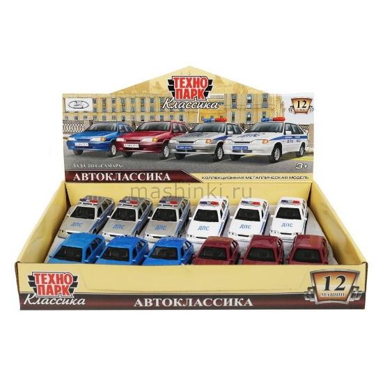 Изображение ТЕХНОПАРК ВАЗ-2114 LADA Samara ДПС+ВАЗ-2114 красный/синий 12 см б/коробки
