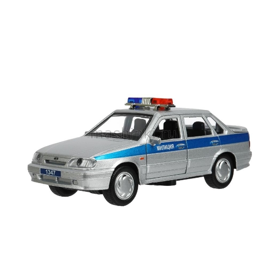 Изображение ТЕХНОПАРК ВАЗ-2115 LADA Samara Полиция 12 см (свет, звук) серебристый