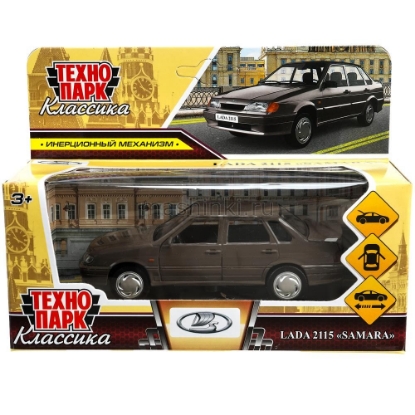 Изображение ТЕХНОПАРК ВАЗ-2115 САМАРА 12 см серебристо-коричневый