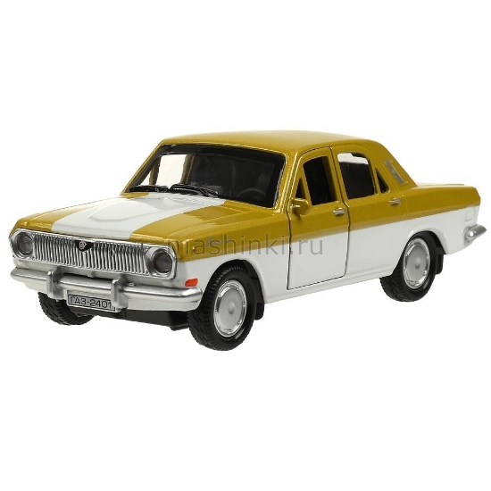 Изображение ТЕХНОПАРК ГАЗ-2401 ВОЛГА 12 см бело-золотой