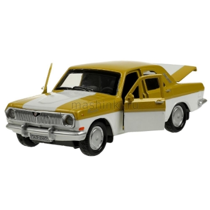 Изображение ТЕХНОПАРК ГАЗ-2401 ВОЛГА 12 см бело-золотой