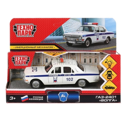 Изображение ТЕХНОПАРК ГАЗ-2401 ВОЛГА Полиция ДПС 12 см (свет, звук) белый