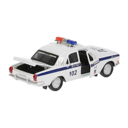 Изображение ТЕХНОПАРК ГАЗ-2401 ВОЛГА Полиция ДПС 12 см (свет, звук) белый