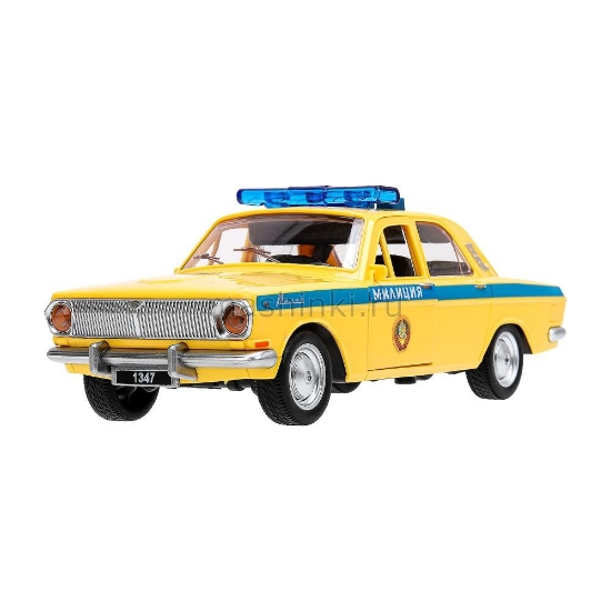 Изображение ТЕХНОПАРК ГАЗ-2401 ВОЛГА Милиция 23 см (свет, звук) пластм. желтый