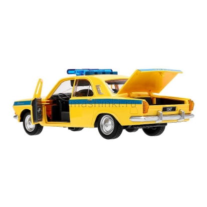 Изображение ТЕХНОПАРК ГАЗ-2401 ВОЛГА Милиция 23 см (свет, звук) пластм. желтый