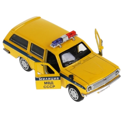 Изображение ТЕХНОПАРК ГАЗ-2402 ВОЛГА Милиция СССР 12 см (свет, звук) желтый