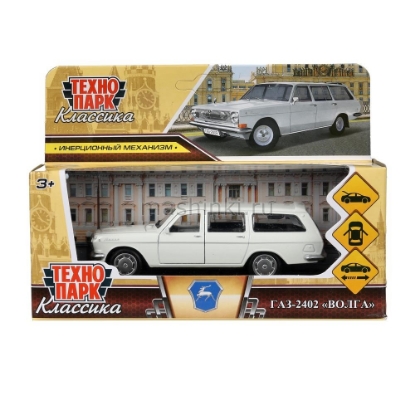 Изображение ТЕХНОПАРК ГАЗ-2402 ВОЛГА 12 см белый