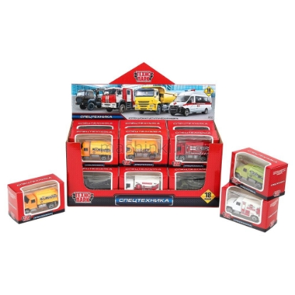 Изображение ТЕХНОПАРК Машина 7,5 см металл. СПЕЦТЕХНИКА в ассорт.