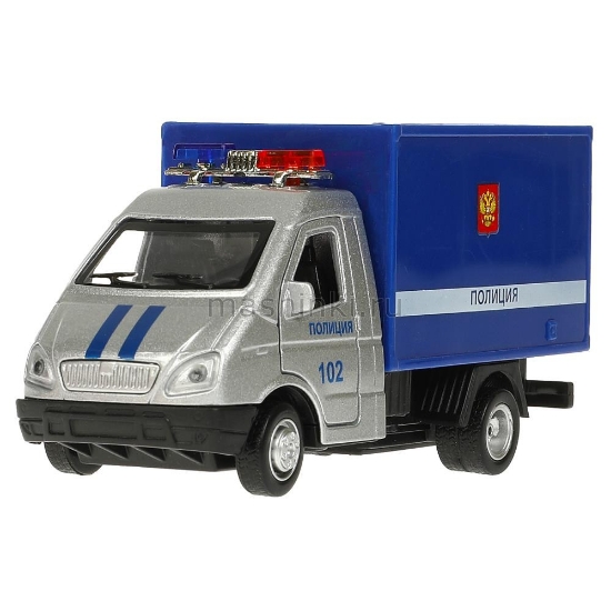 Изображение ТЕХНОПАРК ГАЗЕЛЬ-3302 Полиция 13 см (свет, звук) серебр-синий