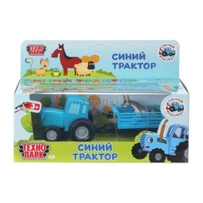 Изображение ТЕХНОПАРК Трактор 11 см металл. + прицеп 7,5 см СИНИЙ ТРАКТОР синий