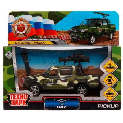 Изображение ТЕХНОПАРК УАЗ Патриот/Patriot пикап с пушкой 12 см камуфляж