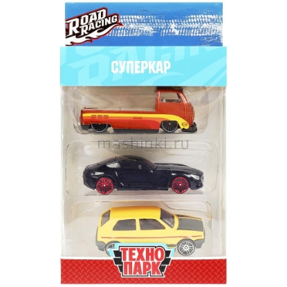 Изображение ТЕХНОПАРК Супергерои набор 3 шт ROAD RACING 7,5 см