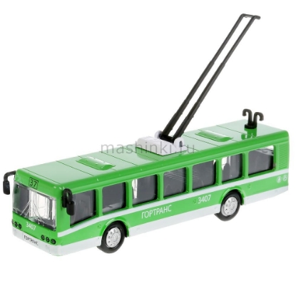 Изображение ТЕХНОПАРК Троллейбус Ликинский 16,5 см зеленый