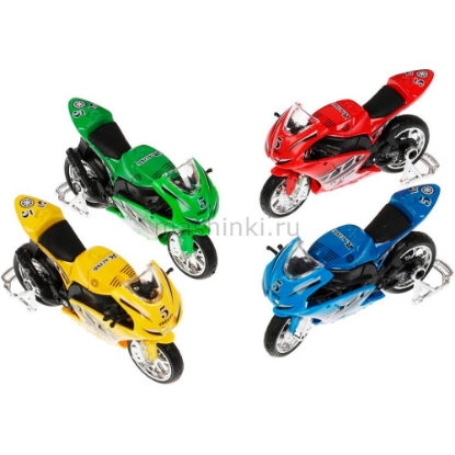 Изображение ТЕХНОПАРК Мотоцикл Спорт металл. 11,5 см в ассорт.