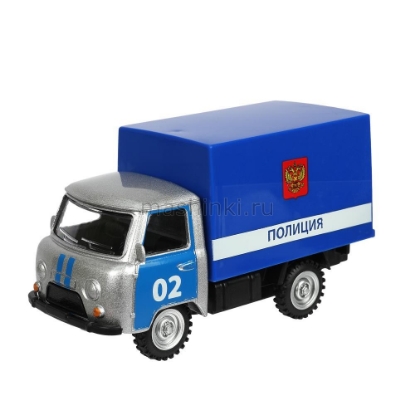 Изображение ТЕХНОПАРК УАЗ-3303 Полиция 11 см серебристо-синий