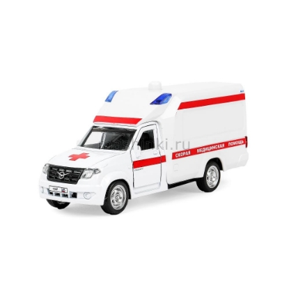 Изображение ТЕХНОПАРК УАЗ Профи Скорая помощь Реанимация 14 см (свет, звук) белый