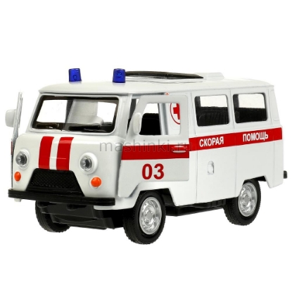 Изображение ТЕХНОПАРК УАЗ-452 Скорая помощь 10,5 см металл. белый