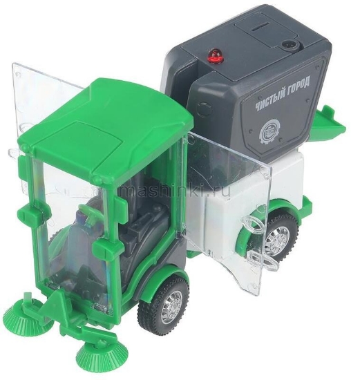 Изображение ТЕХНОПАРК Уборочная машина 11 см (свет, звук, двери) зеленый