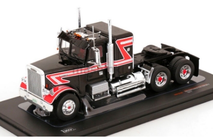 Изображение IXO 1/43 Седельный тягач FREIGHTLINER FLC 120 64 T спальник 1977 black/red