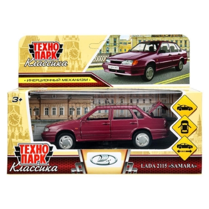 Изображение ТЕХНОПАРК ВАЗ-2115 САМАРА 12 см вишневый