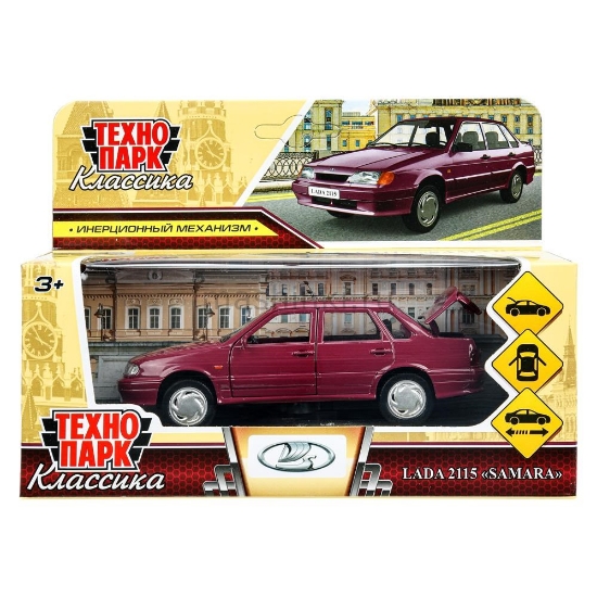 Изображение ТЕХНОПАРК ВАЗ-2115 САМАРА 12 см вишневый