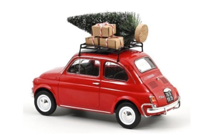 Изображение NOREV 1/18 FIAT 500 L Christmas Edition (елка и подарки на крыше) 1968 (0/4) red christmas