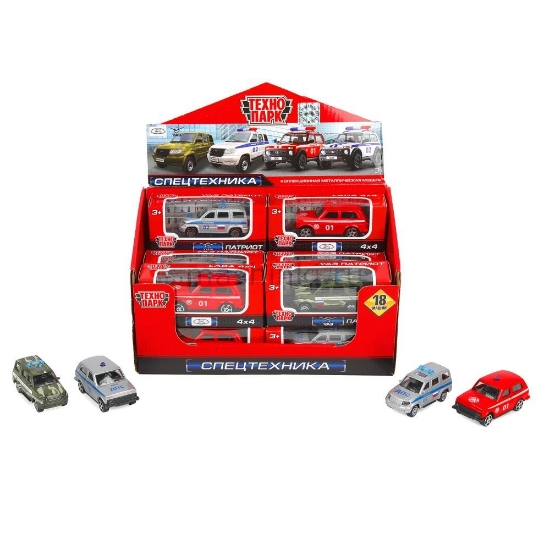 Изображение ТЕХНОПАРК LADA 4х4 Нива ДПС/пож+УАЗ Патриот ВС металл. 7,5 см