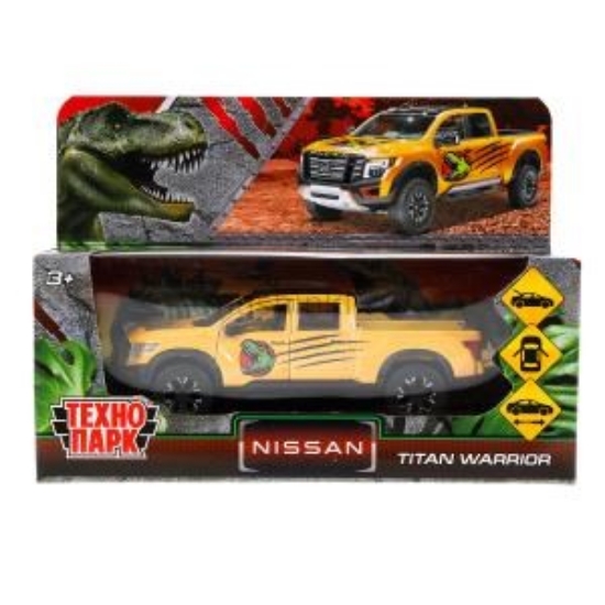 Изображение ТЕХНОПАРК NISSAN Titan Warrior Динозавры 12,5 см металл. желтый