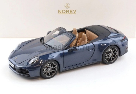 Изображение NOREV 1/18 PORSCHE 911 Carrera Cabriolet (992.2) 2025 yachting blue metallic